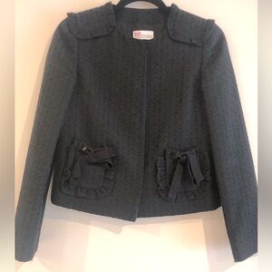 Red Valentino black brocade feminine blazer